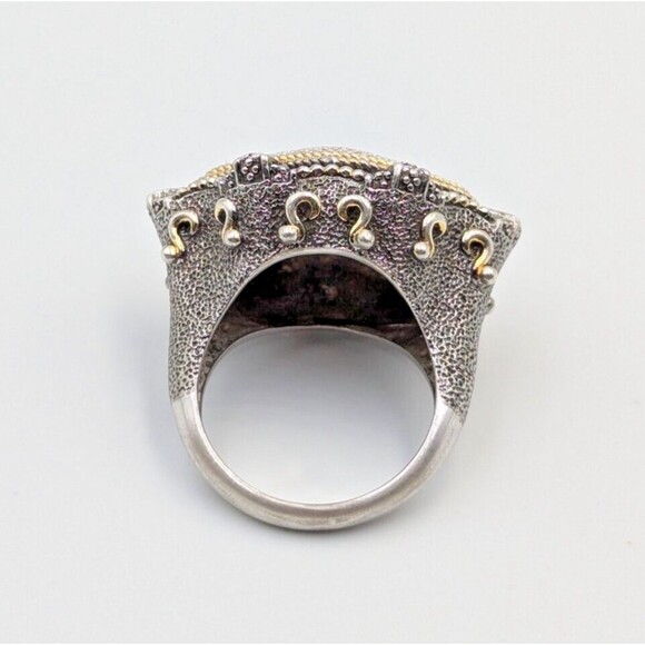 Elizabeth Adams Collection Sterling Silver 925 Pave Diamonds Statement Ring Sz 6 - Picture 15 of 16